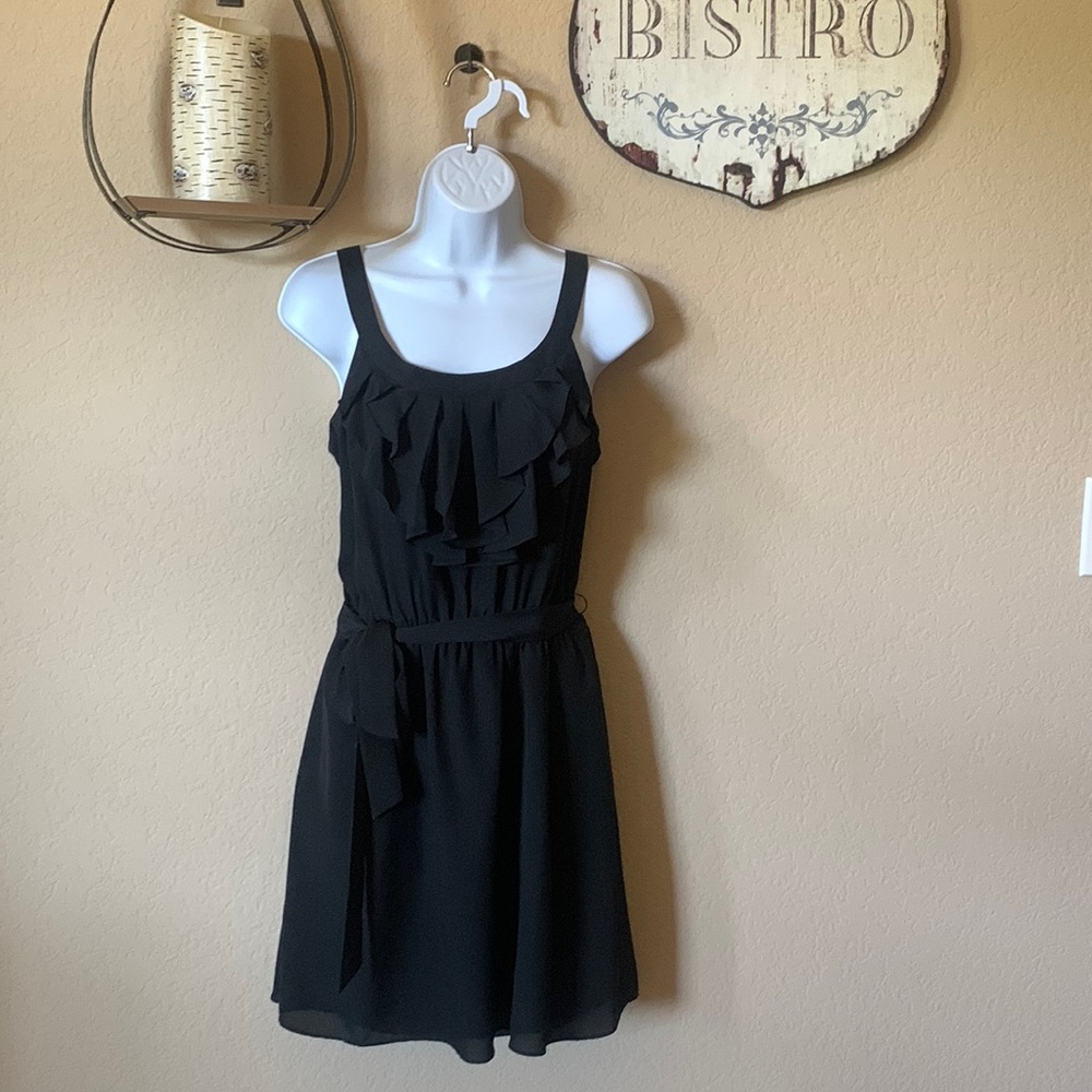 Express Black Ruffle Front Dress - Picture 3 of 5